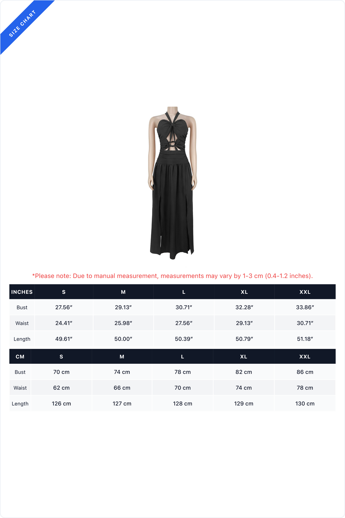 Cutout Halter Maxi Dress with Front Slit