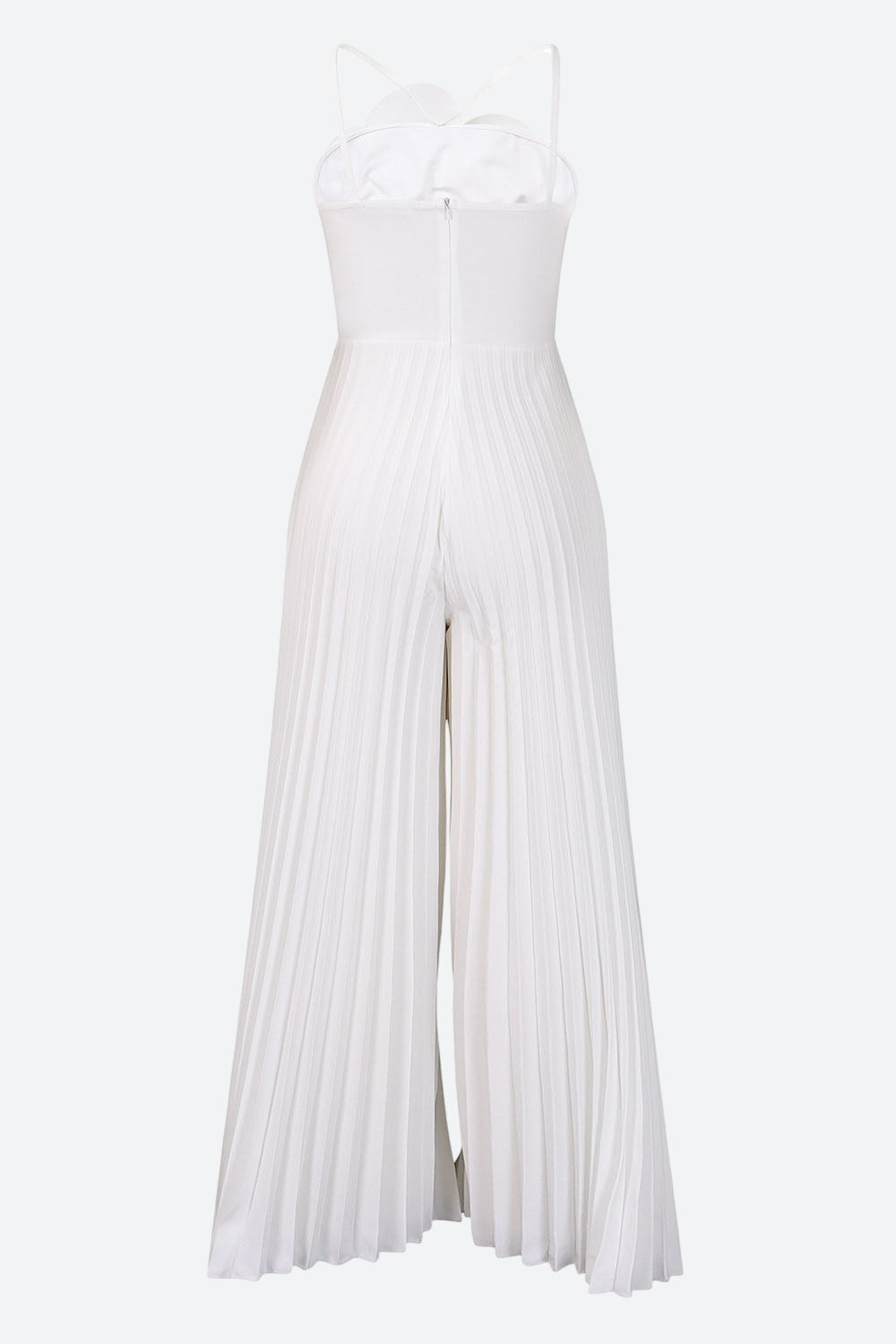 Floral Solid Color Pleated Jumpsuit