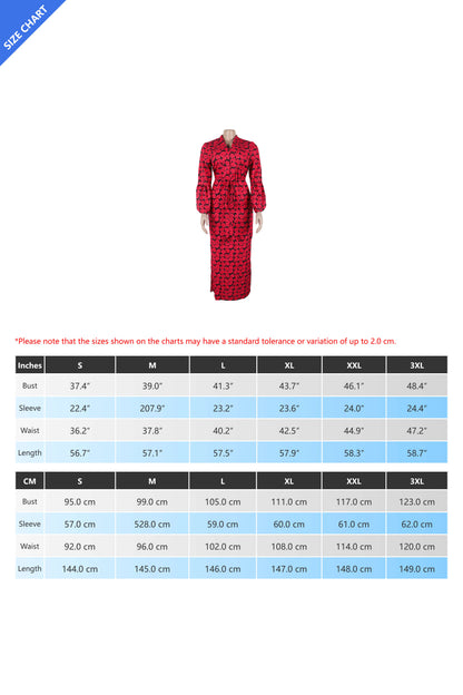 Print Slit V Neck Long Dresses