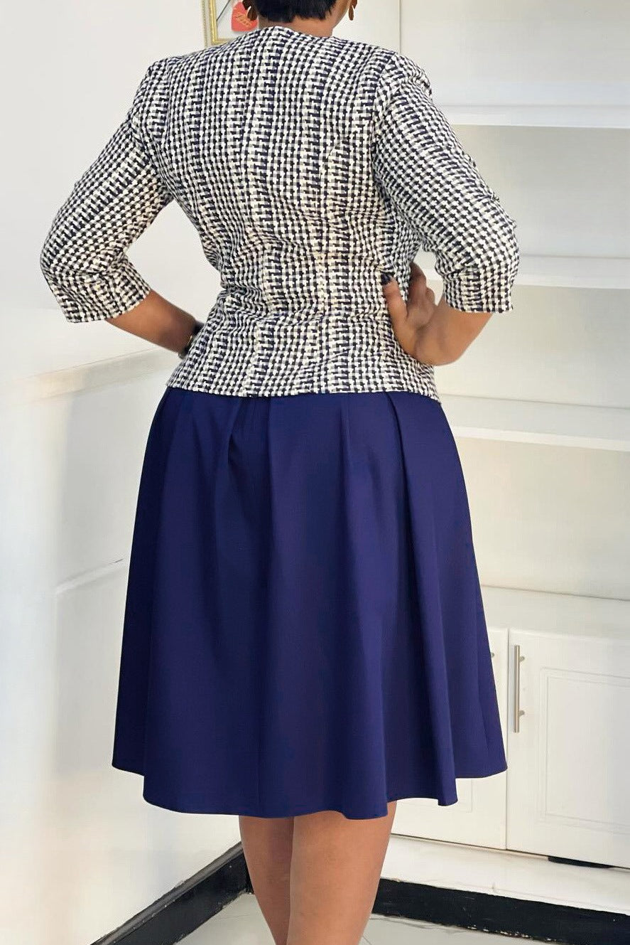 2-Piece Tailored Jacket & A-Line Dress Set