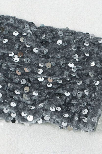 Sequin Slit Mini Bodycon Dress