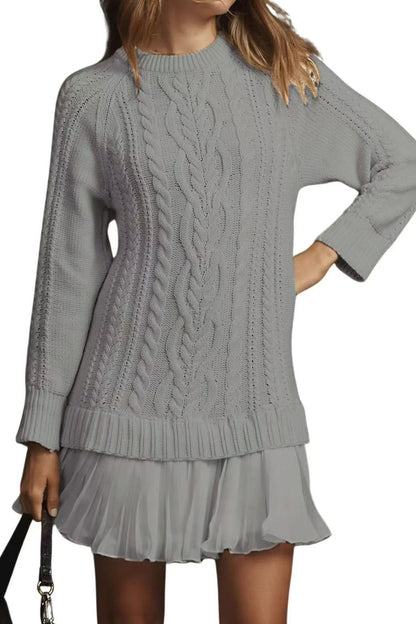 Casual Twist Sweater Mini Dress
