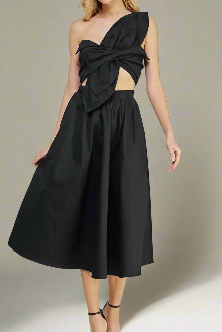 One-Shoulder Midi Dress