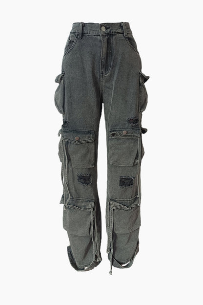 Ripped Wide-leg Jeans