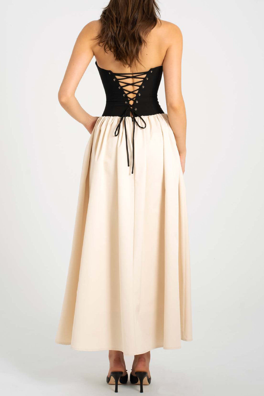 Colorblock Strapless Sleeveless Dress