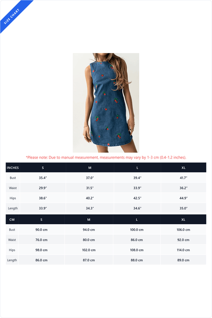 Embroidered Relaxed Denim Vest Dress