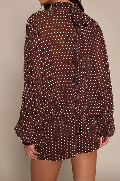 Polka Dot Sheer 2-Piece Shorts Set