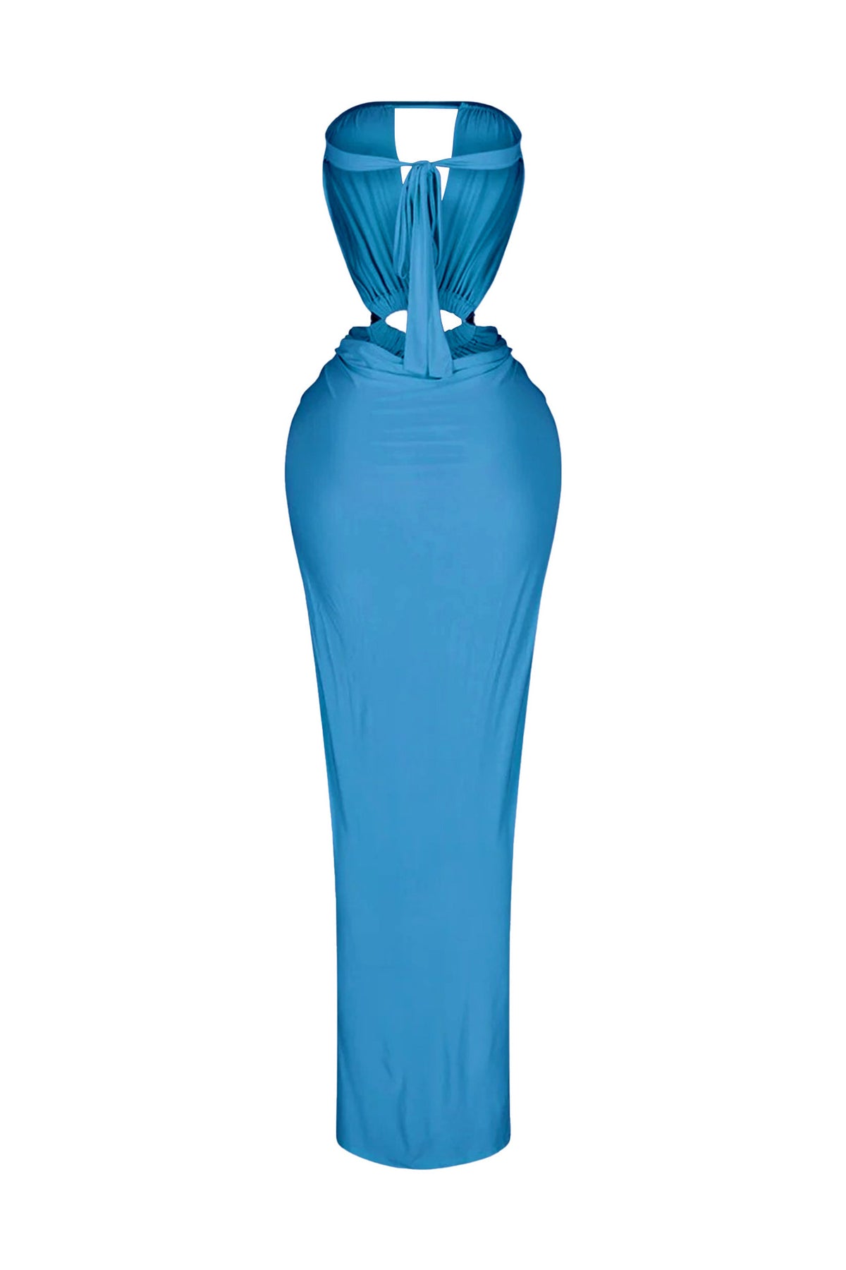 Cutout Ruched High Slit Maxi Dress
