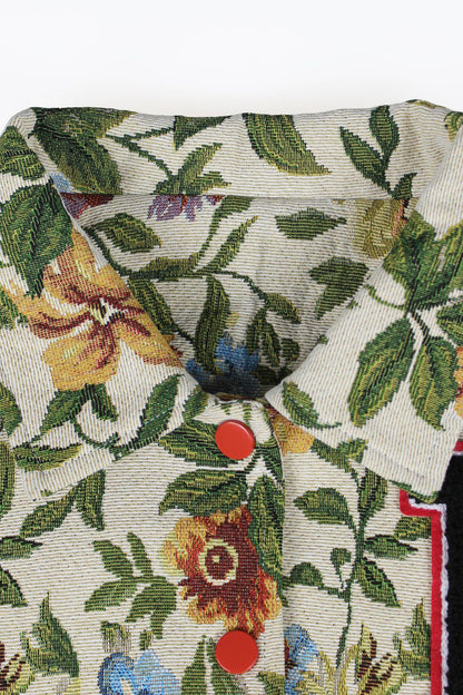 Cropped Tapestry Varsity Jacket
