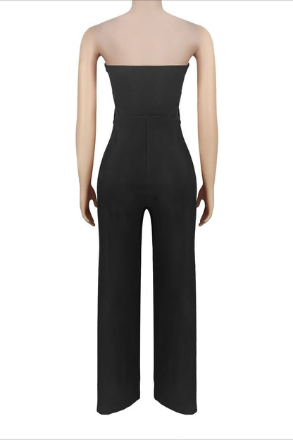 Cutout Bandeau Wide-Leg Jumpsuit