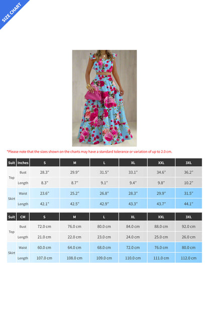 Cami Crop Top with High Waist Skirt Set