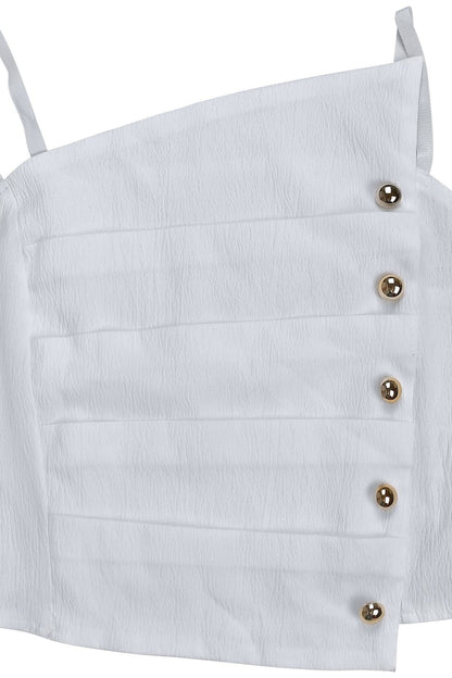 Asymmetrical Button Cami Pant Set