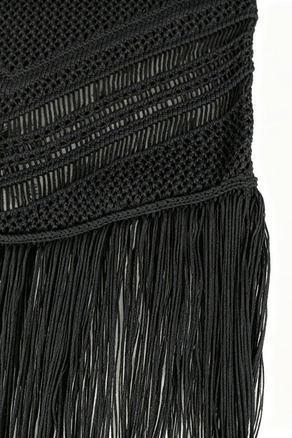 Strapless Crochet Fringe Maxi Dress
