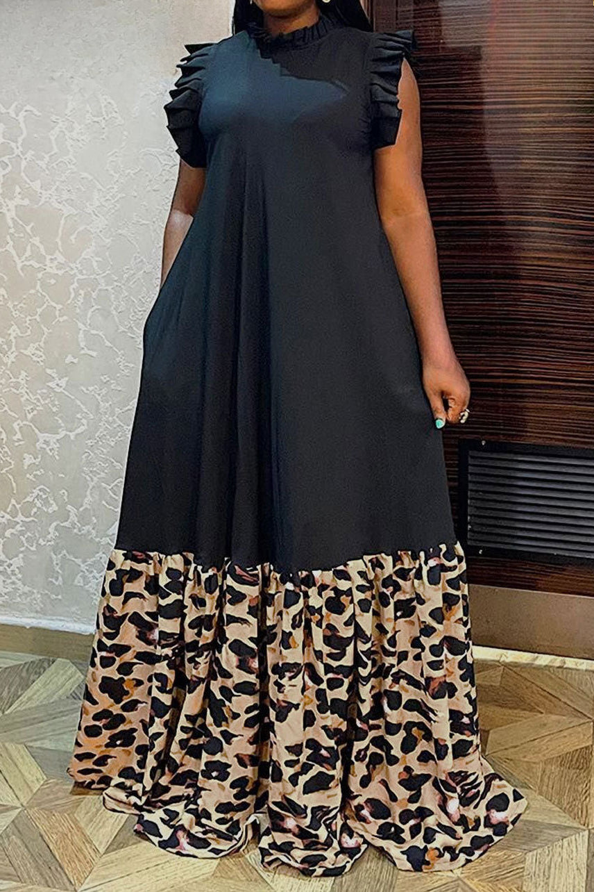 Maxi Dress With Ruffle Sleeve