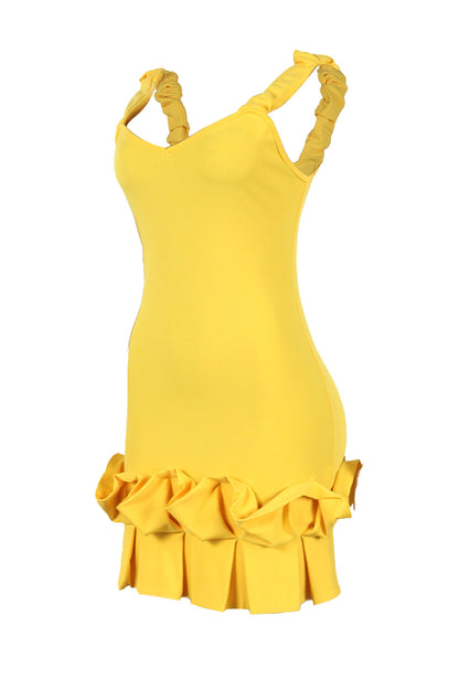Ruffle Hem Bodycon Party Mini Dress