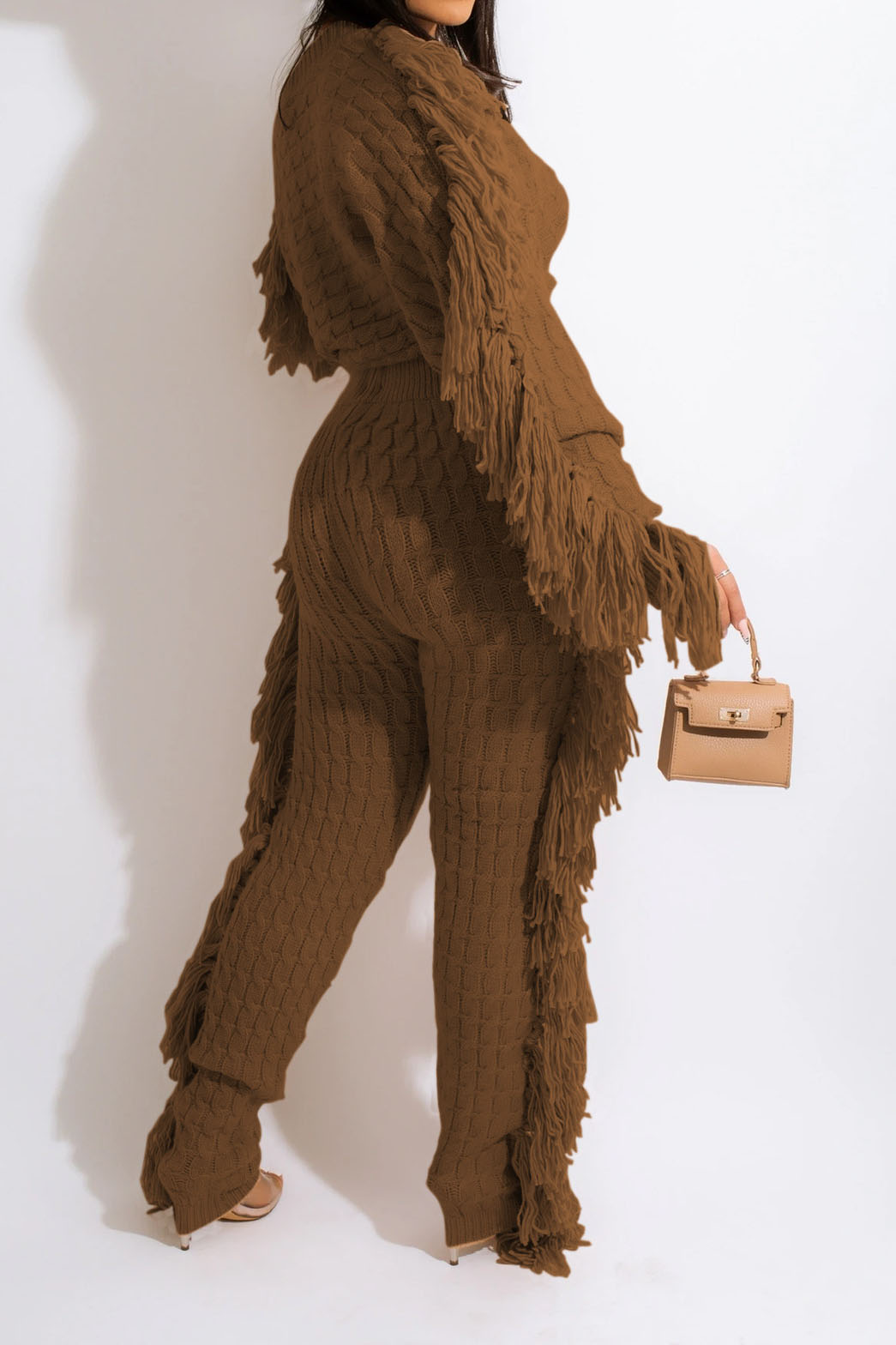 Knit Fringe Pants Set