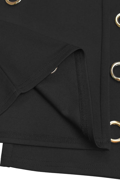Oversized Eyelet Halter Crop Top & Pant Set