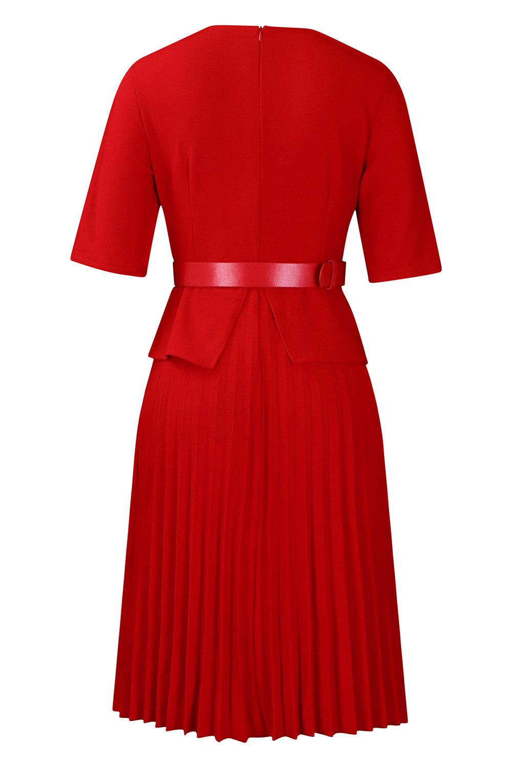 Elegant V-Neck Pleated Dress