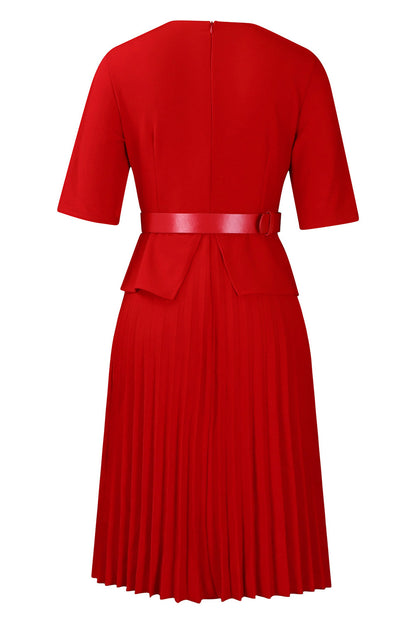 Elegant V-Neck Pleated Dress