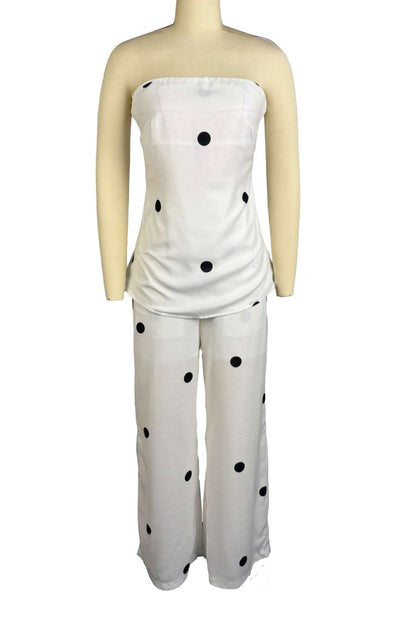 Polka Dot Peplum Pant Set