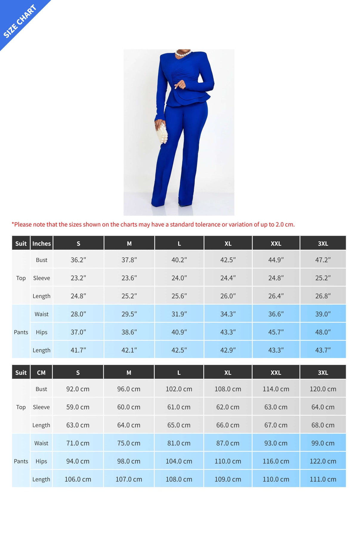 Ruffle Hem Blouse & Pants Set
