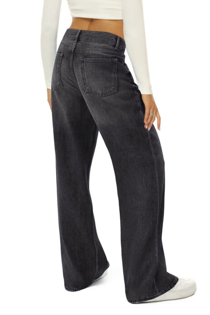 Classic High Waist Straight Denim Pants