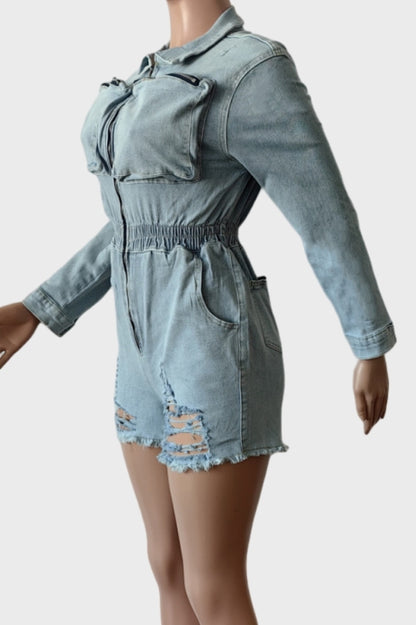 Denim Romper
