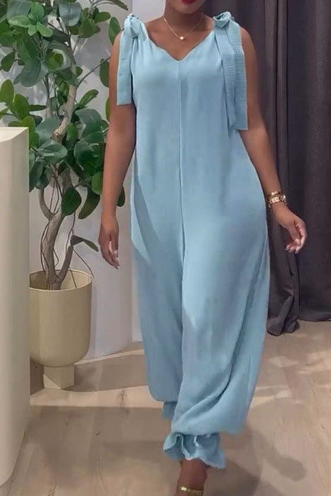 Bandage Casual Style Loose Jumpsuit