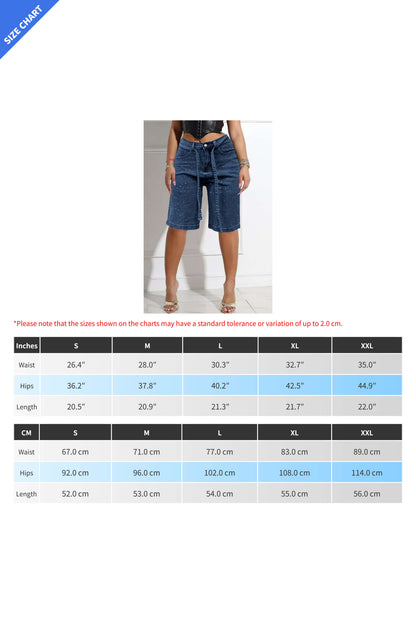 Rhinestone Denim Bermuda Shorts