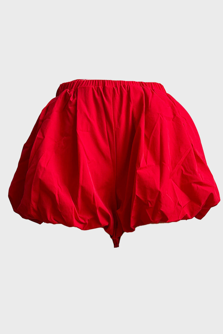 Bubble High Waist Puffy Pleated Shorts