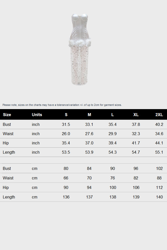 Strapless Sequin Mesh Dress