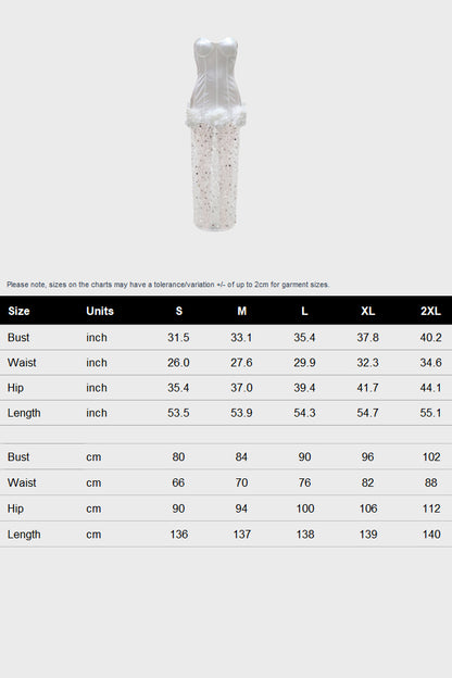 Strapless Sequin Mesh Dress