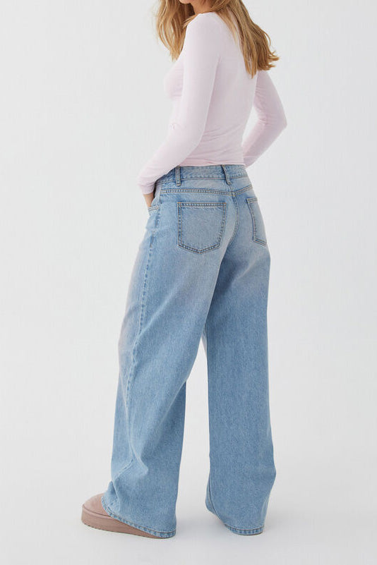 Vintage High Waist Loose Straight Wide Jeans