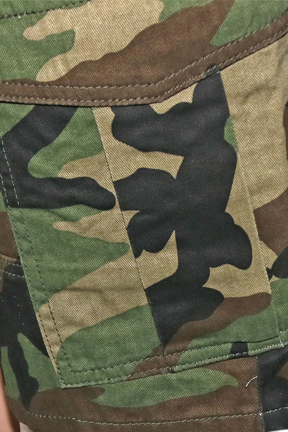 Camo Print Utility Cargo Shorts