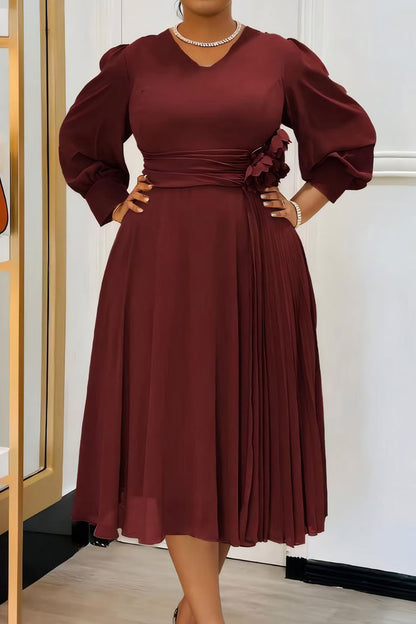 Solid Color A-Line Dress