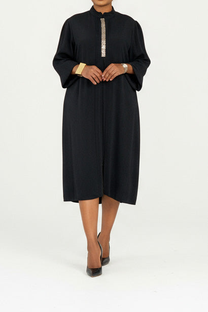 Long Sleeve Solid Split Dress