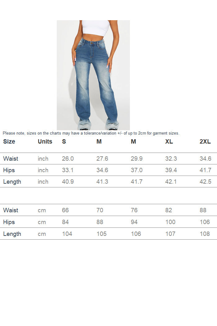 Pocketed Button Straight Jeans