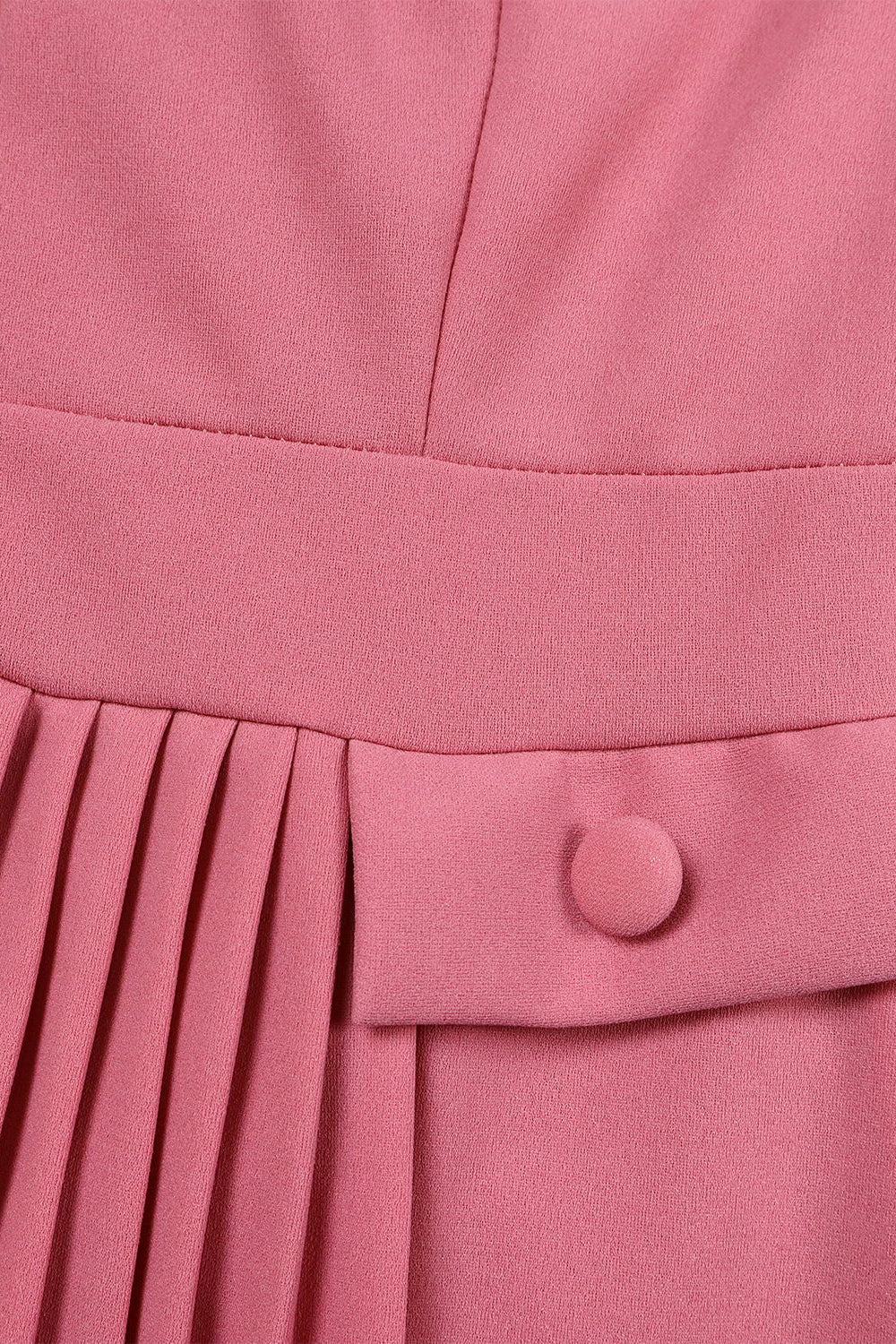 Elegant Solid Pleated Dress