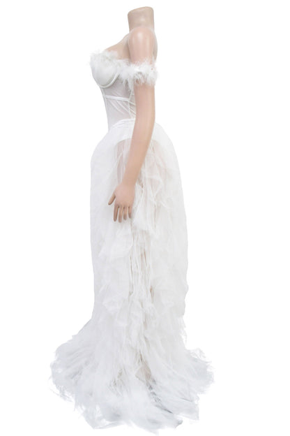 Strapless Corset Tulle Maxi Dress