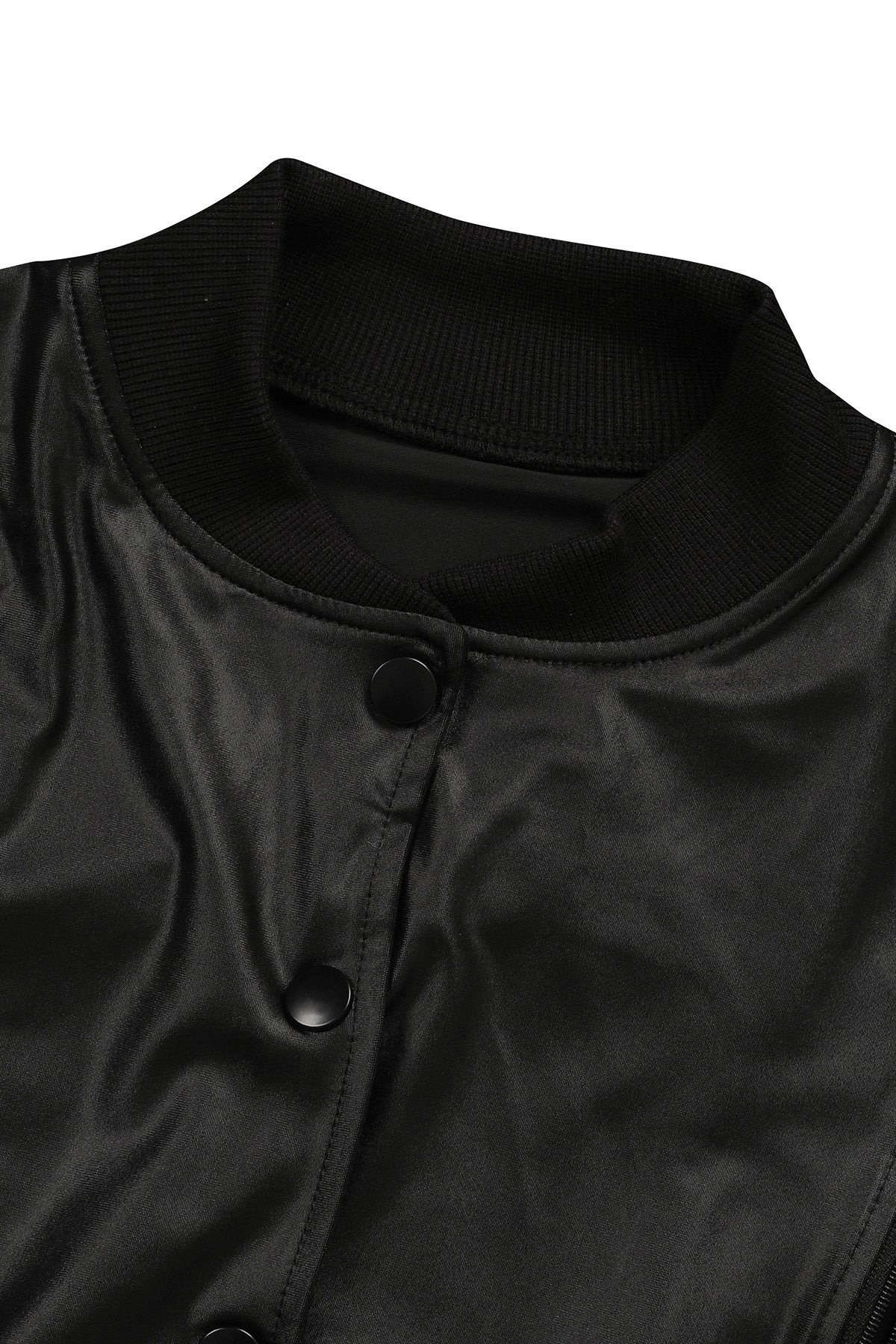 2-Piece Cutout Faux-Leather Bomber & Jogger Set