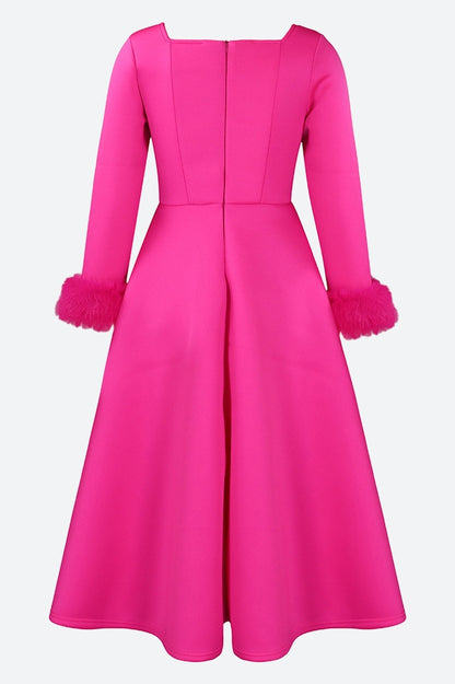Long Sleeve Square Neck Maxi Dresses