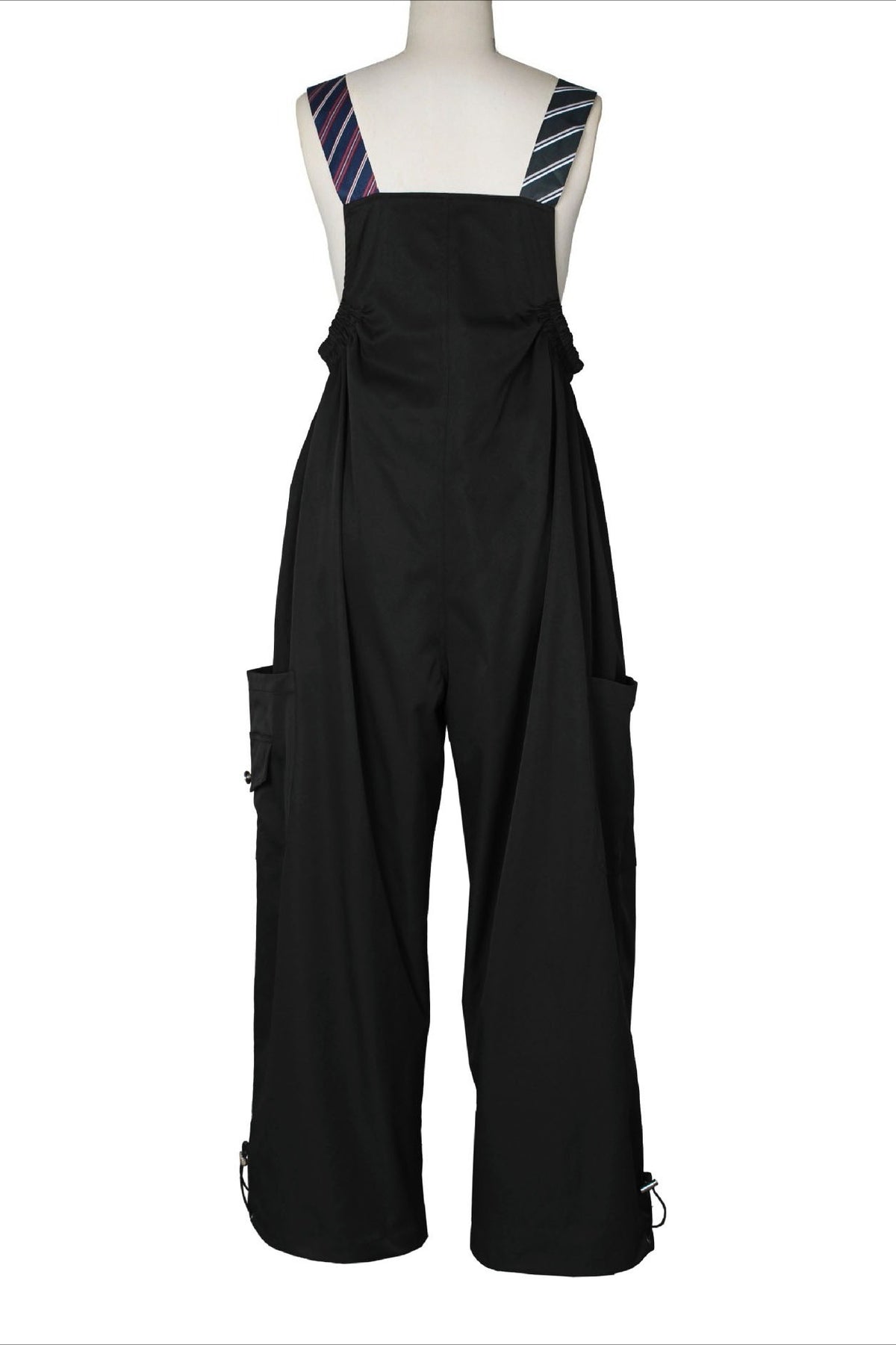 Wide-Leg Cargo Overalls with Buckle Straps