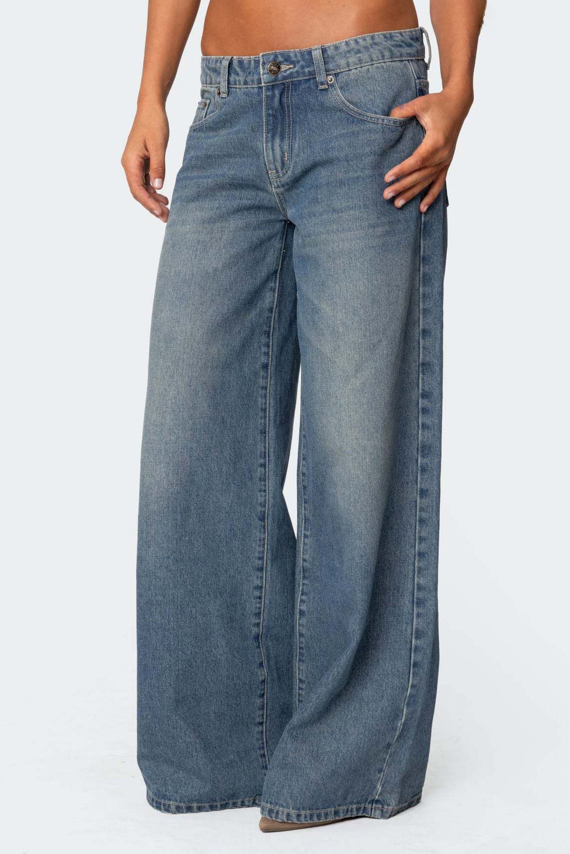 Vintage Washed Low Rise Jeans