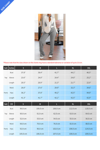 Zip-up Top & Pants Set