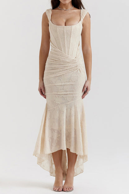 Boned Corset Mermaid Bodycon Maxi Dress