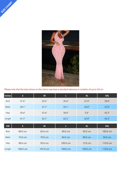Backless Knit Fringe Beach Dress