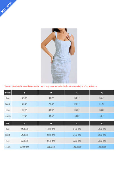 Boned Corset Mermaid Bodycon Maxi Dress