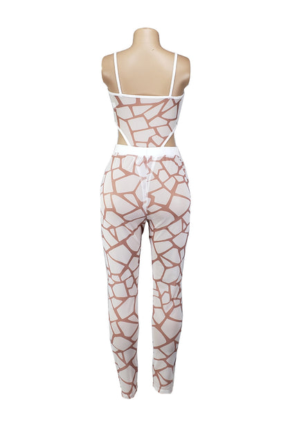 Geometric Sheer Mesh Bodysuit Set