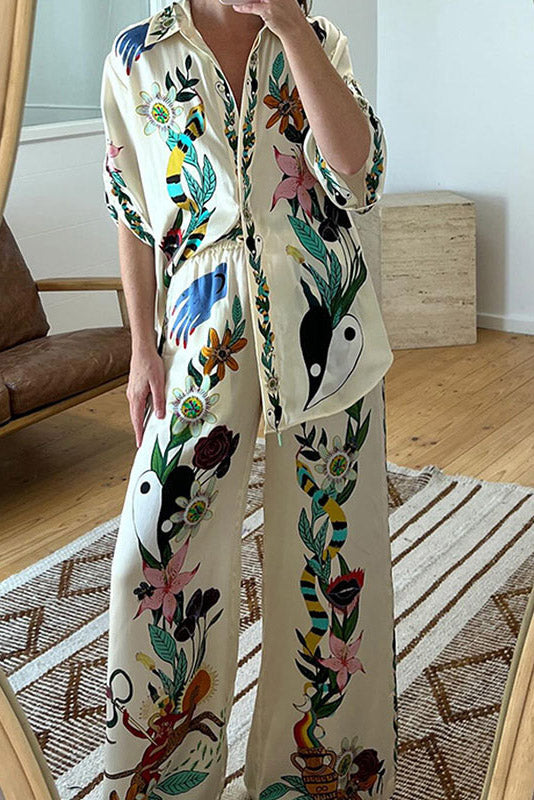 Printed Shirt and Pant Set