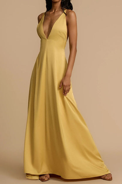 Deep V-Neck Maxi Dress